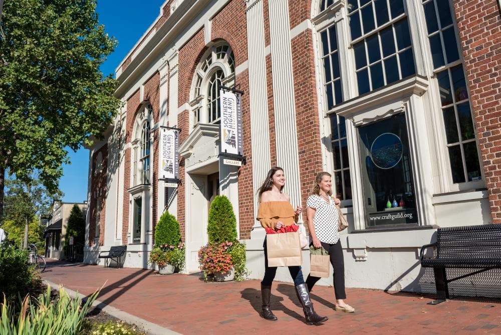 Mother and Daughter Shopping in Historic Biltmore Village Mother and Daughter Shopping in Historic Biltmore Village