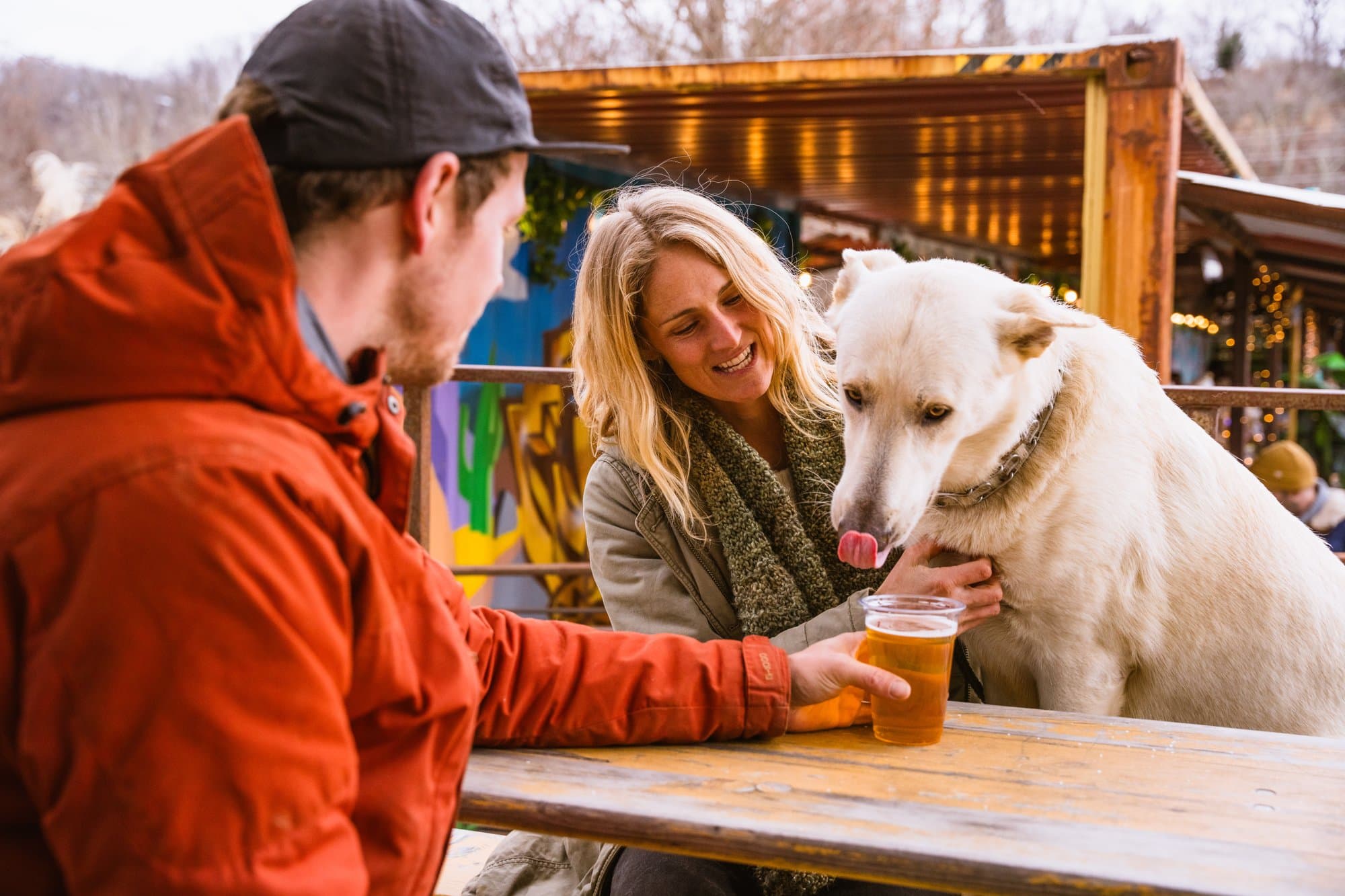 Pet Friendly in Asheville Couple with their dog