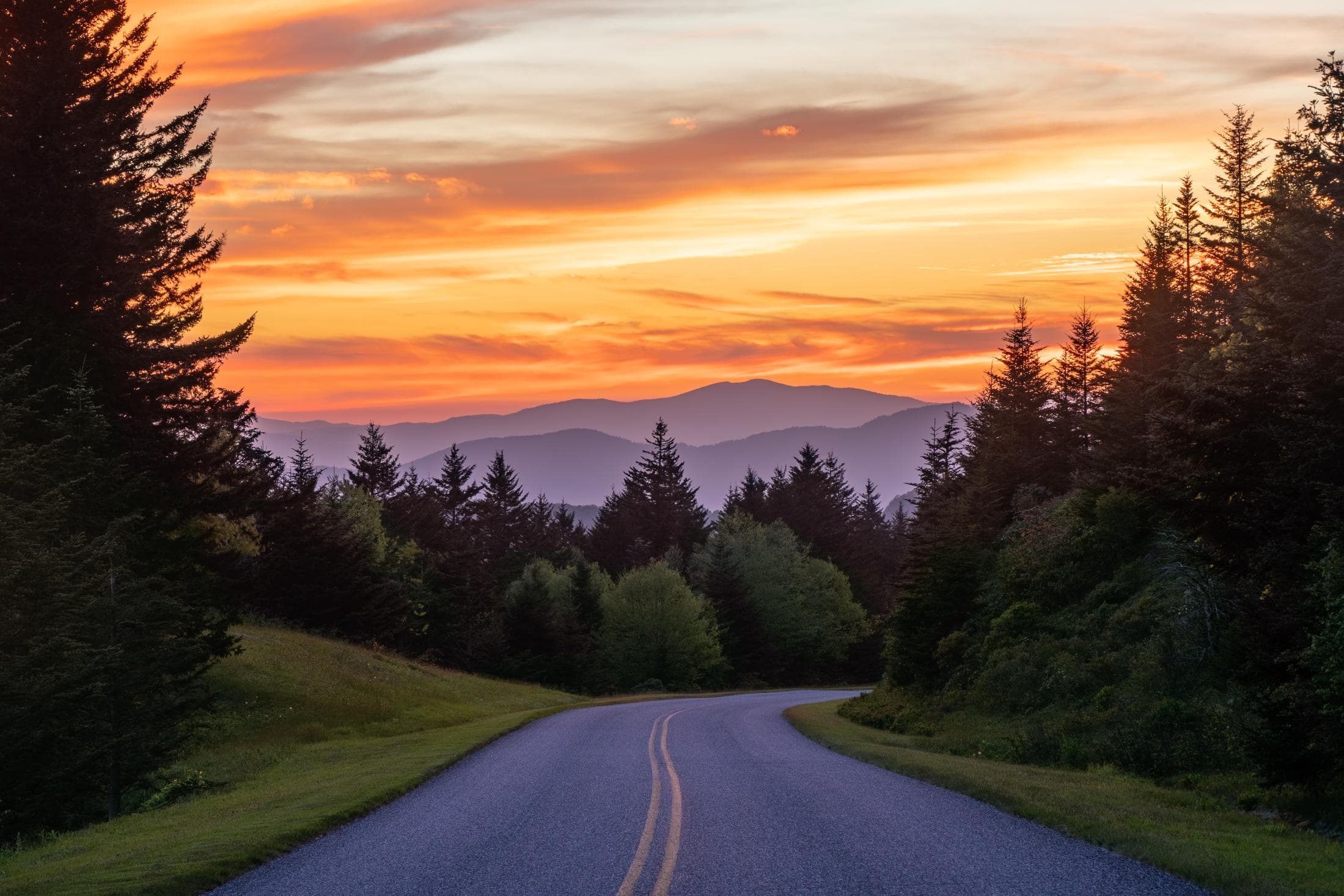 National & State Parks Near Asheville, N.C. Blue Ridge Parkway Sunset