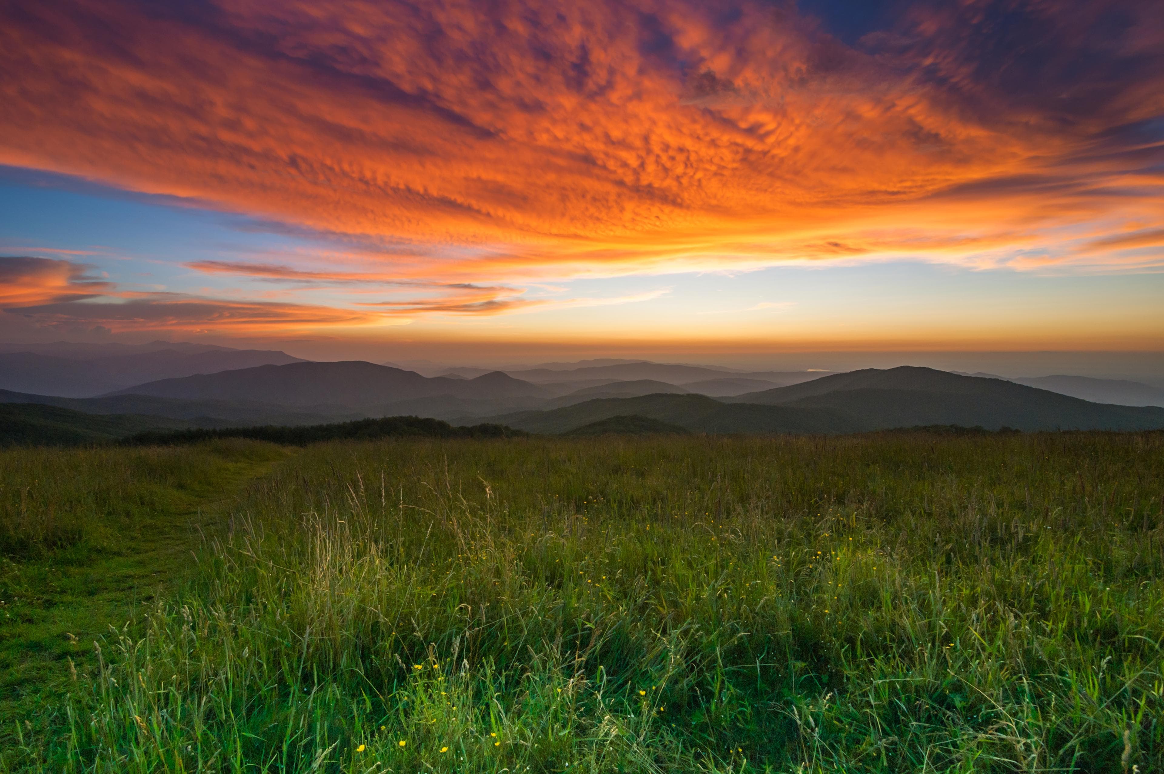 Max Patch Trail Max Patch Trail sunset
