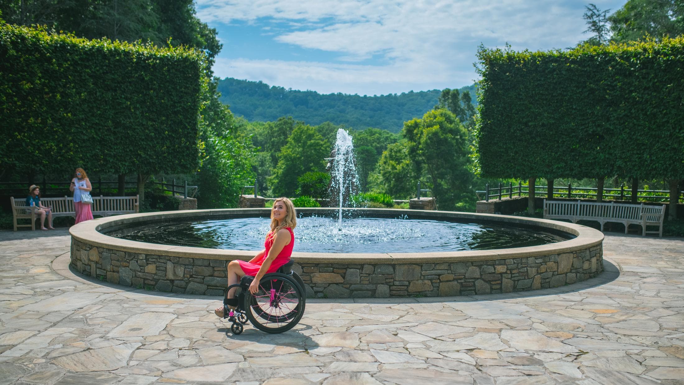 7 Accessible Trails in the Asheville Area Miss Wheelchair USA, Madison Delp at NC Arboretum by Stephan Pruitt