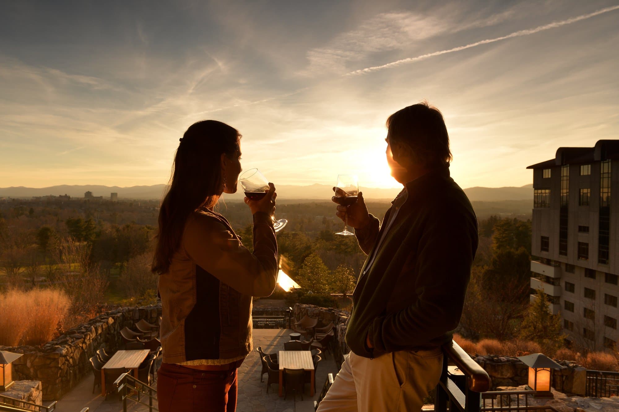 Top 10 Romantic Restaurants in the Asheville area The Sunset Terrace at the Omni Grove Park Inn