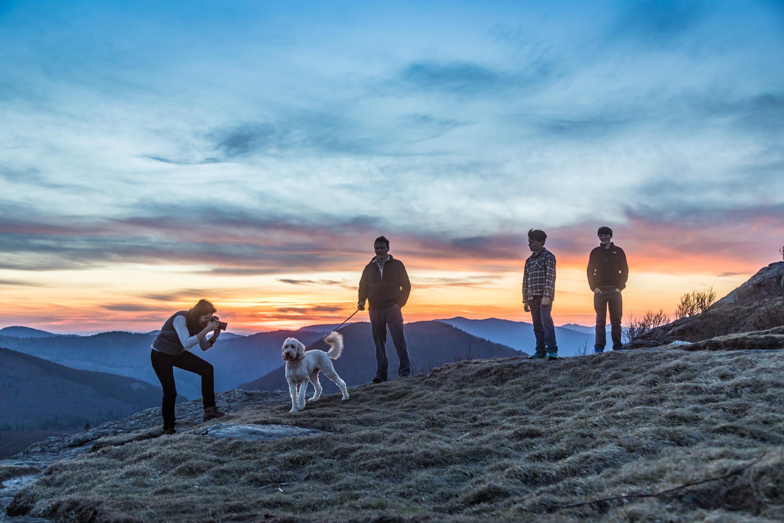 Family-Friendly Things to Do in Asheville This Winter Family on a hike in the Blue Ridge Mountains in winter / Photo: Jared Kay