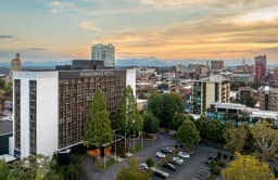 Exterior of Rennaissance at dusk